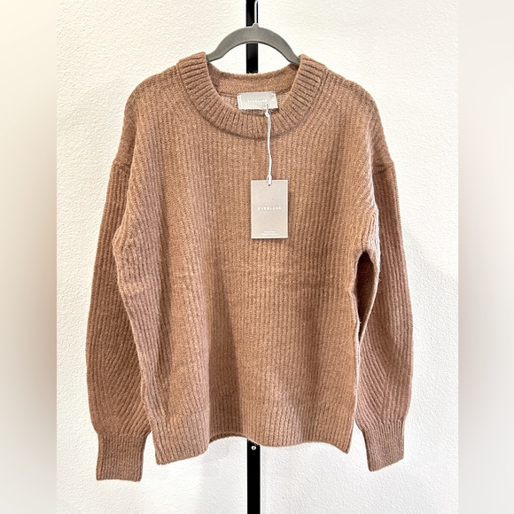 Everlane The Cocoon Crew in Alpaca Sweater in Tiger's Eye, Size S, New with Tag